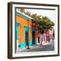 ¡Viva Mexico! Square Collection - Orange Facade in Oaxaca-Philippe Hugonnard-Framed Photographic Print