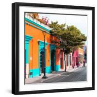 ¡Viva Mexico! Square Collection - Orange Facade in Oaxaca-Philippe Hugonnard-Framed Photographic Print