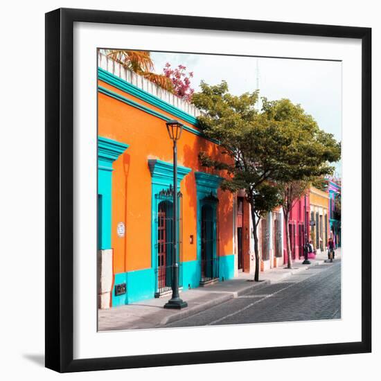 ¡Viva Mexico! Square Collection - Orange Facade in Oaxaca-Philippe Hugonnard-Framed Photographic Print