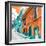 ¡Viva Mexico! Square Collection - Orange & Turquoise Facades of Guanajuato-Philippe Hugonnard-Framed Photographic Print