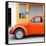 ¡Viva Mexico! Square Collection - Orange VW Beetle and Light Orange Facade-Philippe Hugonnard-Framed Stretched Canvas