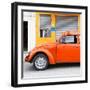 ¡Viva Mexico! Square Collection - Orange VW Beetle and Light Orange Facade-Philippe Hugonnard-Framed Photographic Print