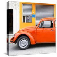 ¡Viva Mexico! Square Collection - Orange VW Beetle and Light Orange Facade-Philippe Hugonnard-Stretched Canvas