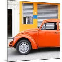 ¡Viva Mexico! Square Collection - Orange VW Beetle and Light Orange Facade-Philippe Hugonnard-Mounted Photographic Print