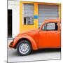 ¡Viva Mexico! Square Collection - Orange VW Beetle and Light Orange Facade-Philippe Hugonnard-Mounted Photographic Print