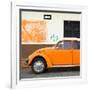 ¡Viva Mexico! Square Collection - Orange VW Beetle Car and American Graffiti-Philippe Hugonnard-Framed Photographic Print