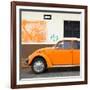 ¡Viva Mexico! Square Collection - Orange VW Beetle Car and American Graffiti-Philippe Hugonnard-Framed Photographic Print