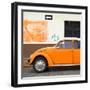 ¡Viva Mexico! Square Collection - Orange VW Beetle Car and American Graffiti-Philippe Hugonnard-Framed Photographic Print