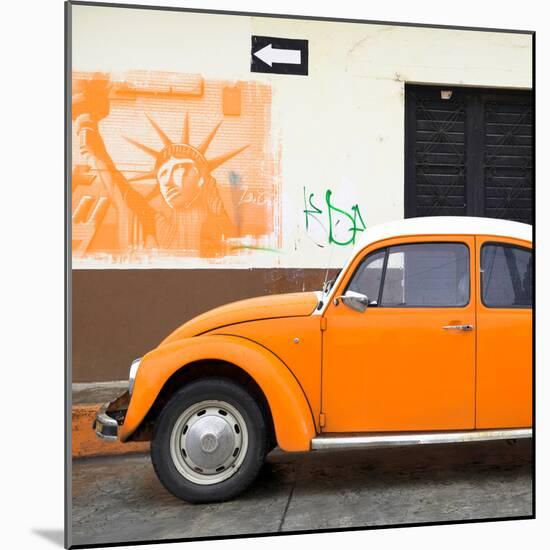 ¡Viva Mexico! Square Collection - Orange VW Beetle Car and American Graffiti-Philippe Hugonnard-Mounted Photographic Print