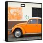 ¡Viva Mexico! Square Collection - Orange VW Beetle Car and American Graffiti-Philippe Hugonnard-Framed Stretched Canvas