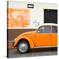 ¡Viva Mexico! Square Collection - Orange VW Beetle Car and American Graffiti-Philippe Hugonnard-Stretched Canvas