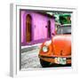 ¡Viva Mexico! Square Collection - Orange VW Beetle Car and Colorful House-Philippe Hugonnard-Framed Photographic Print