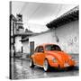 ¡Viva Mexico! Square Collection - Orange VW Beetle Car in San Cristobal de Las Casas-Philippe Hugonnard-Stretched Canvas