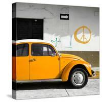 ?Viva Mexico! Square Collection - Orange VW Beetle Car & Peace Symbol-Philippe Hugonnard-Stretched Canvas