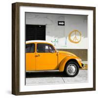 ?Viva Mexico! Square Collection - Orange VW Beetle Car & Peace Symbol-Philippe Hugonnard-Framed Photographic Print