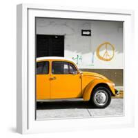 ?Viva Mexico! Square Collection - Orange VW Beetle Car & Peace Symbol-Philippe Hugonnard-Framed Photographic Print