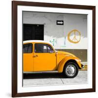 ?Viva Mexico! Square Collection - Orange VW Beetle Car & Peace Symbol-Philippe Hugonnard-Framed Photographic Print