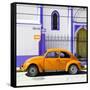 ¡Viva Mexico! Square Collection - Orange VW Beetle in San Cristobal-Philippe Hugonnard-Framed Stretched Canvas