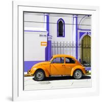 ¡Viva Mexico! Square Collection - Orange VW Beetle in San Cristobal-Philippe Hugonnard-Framed Photographic Print