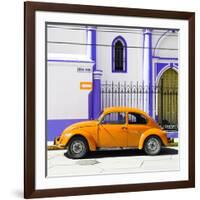 ¡Viva Mexico! Square Collection - Orange VW Beetle in San Cristobal-Philippe Hugonnard-Framed Photographic Print