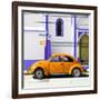 ¡Viva Mexico! Square Collection - Orange VW Beetle in San Cristobal-Philippe Hugonnard-Framed Photographic Print