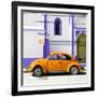 ¡Viva Mexico! Square Collection - Orange VW Beetle in San Cristobal-Philippe Hugonnard-Framed Photographic Print