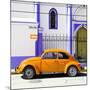 ¡Viva Mexico! Square Collection - Orange VW Beetle in San Cristobal-Philippe Hugonnard-Mounted Photographic Print