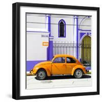 ¡Viva Mexico! Square Collection - Orange VW Beetle in San Cristobal-Philippe Hugonnard-Framed Photographic Print