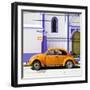 ¡Viva Mexico! Square Collection - Orange VW Beetle in San Cristobal-Philippe Hugonnard-Framed Photographic Print