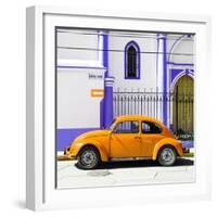 ¡Viva Mexico! Square Collection - Orange VW Beetle in San Cristobal-Philippe Hugonnard-Framed Photographic Print