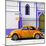 ¡Viva Mexico! Square Collection - Orange VW Beetle in San Cristobal-Philippe Hugonnard-Mounted Photographic Print