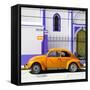 ¡Viva Mexico! Square Collection - Orange VW Beetle in San Cristobal-Philippe Hugonnard-Framed Stretched Canvas