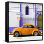 ¡Viva Mexico! Square Collection - Orange VW Beetle in San Cristobal-Philippe Hugonnard-Framed Stretched Canvas