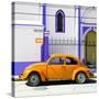 ¡Viva Mexico! Square Collection - Orange VW Beetle in San Cristobal-Philippe Hugonnard-Stretched Canvas