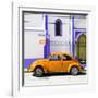 ¡Viva Mexico! Square Collection - Orange VW Beetle in San Cristobal-Philippe Hugonnard-Framed Photographic Print