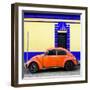 ¡Viva Mexico! Square Collection - Orange VW Beetle - San Cristobal-Philippe Hugonnard-Framed Photographic Print