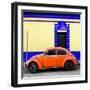 ¡Viva Mexico! Square Collection - Orange VW Beetle - San Cristobal-Philippe Hugonnard-Framed Photographic Print