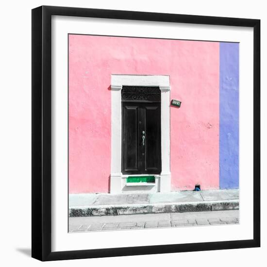 ¡Viva Mexico! Square Collection - Pale Violet and Purple Facade - Campeche-Philippe Hugonnard-Framed Photographic Print