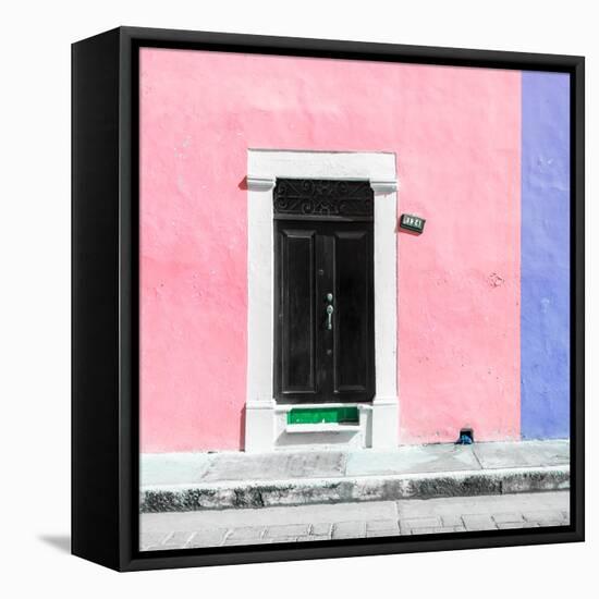 ¡Viva Mexico! Square Collection - Pale Violet and Purple Facade - Campeche-Philippe Hugonnard-Framed Stretched Canvas