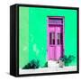 ¡Viva Mexico! Square Collection - Pink Door & Green Wall in Campeche-Philippe Hugonnard-Framed Stretched Canvas