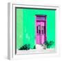 ¡Viva Mexico! Square Collection - Pink Door & Green Wall in Campeche-Philippe Hugonnard-Framed Photographic Print