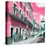 ¡Viva Mexico! Square Collection - Pink Street in Guanajuato-Philippe Hugonnard-Stretched Canvas