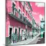 ¡Viva Mexico! Square Collection - Pink Street in Guanajuato-Philippe Hugonnard-Mounted Photographic Print