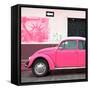 ¡Viva Mexico! Square Collection - Pink VW Beetle Car and American Graffiti-Philippe Hugonnard-Framed Stretched Canvas