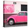 ¡Viva Mexico! Square Collection - Pink VW Beetle Car and American Graffiti-Philippe Hugonnard-Stretched Canvas