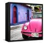 ¡Viva Mexico! Square Collection - Pink VW Beetle Car and Colorful House-Philippe Hugonnard-Framed Stretched Canvas