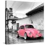 ¡Viva Mexico! Square Collection - Pink VW Beetle Car in San Cristobal de Las Casas-Philippe Hugonnard-Stretched Canvas