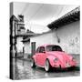 ¡Viva Mexico! Square Collection - Pink VW Beetle Car in San Cristobal de Las Casas-Philippe Hugonnard-Stretched Canvas