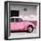 ¡Viva Mexico! Square Collection - Pink VW Beetle Car & Peace Symbol-Philippe Hugonnard-Framed Photographic Print