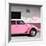 ¡Viva Mexico! Square Collection - Pink VW Beetle Car & Peace Symbol-Philippe Hugonnard-Framed Photographic Print